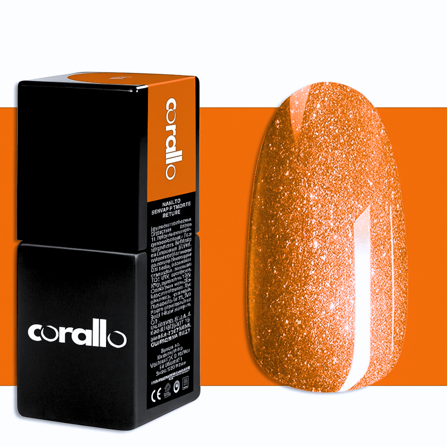 Corallo Gel Polish Arancio Tropea — smalto semipermanente glitter