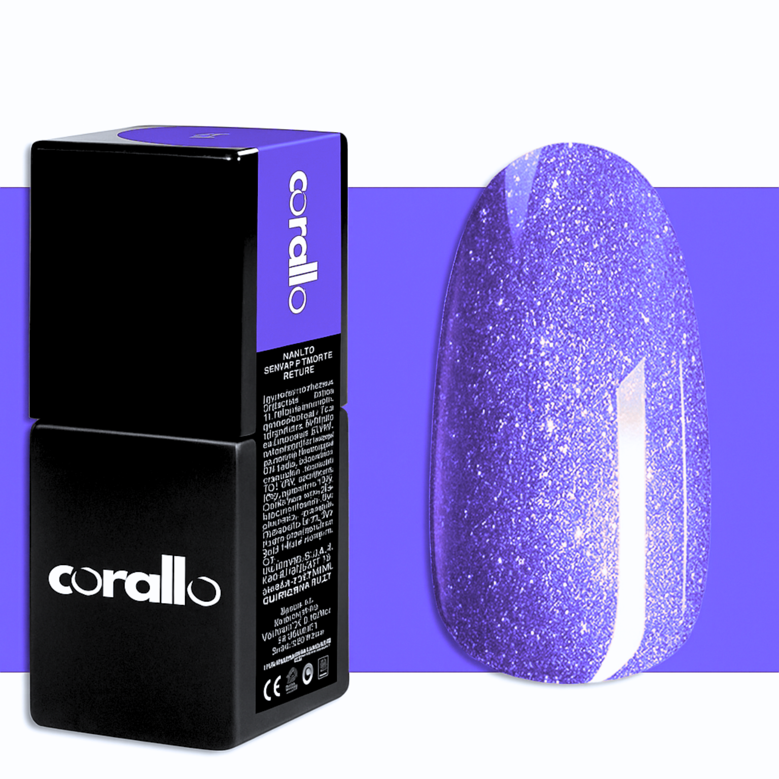 Corallo Gel Polish Cobalto Glitter Bologna — smalto semipermanente glitter