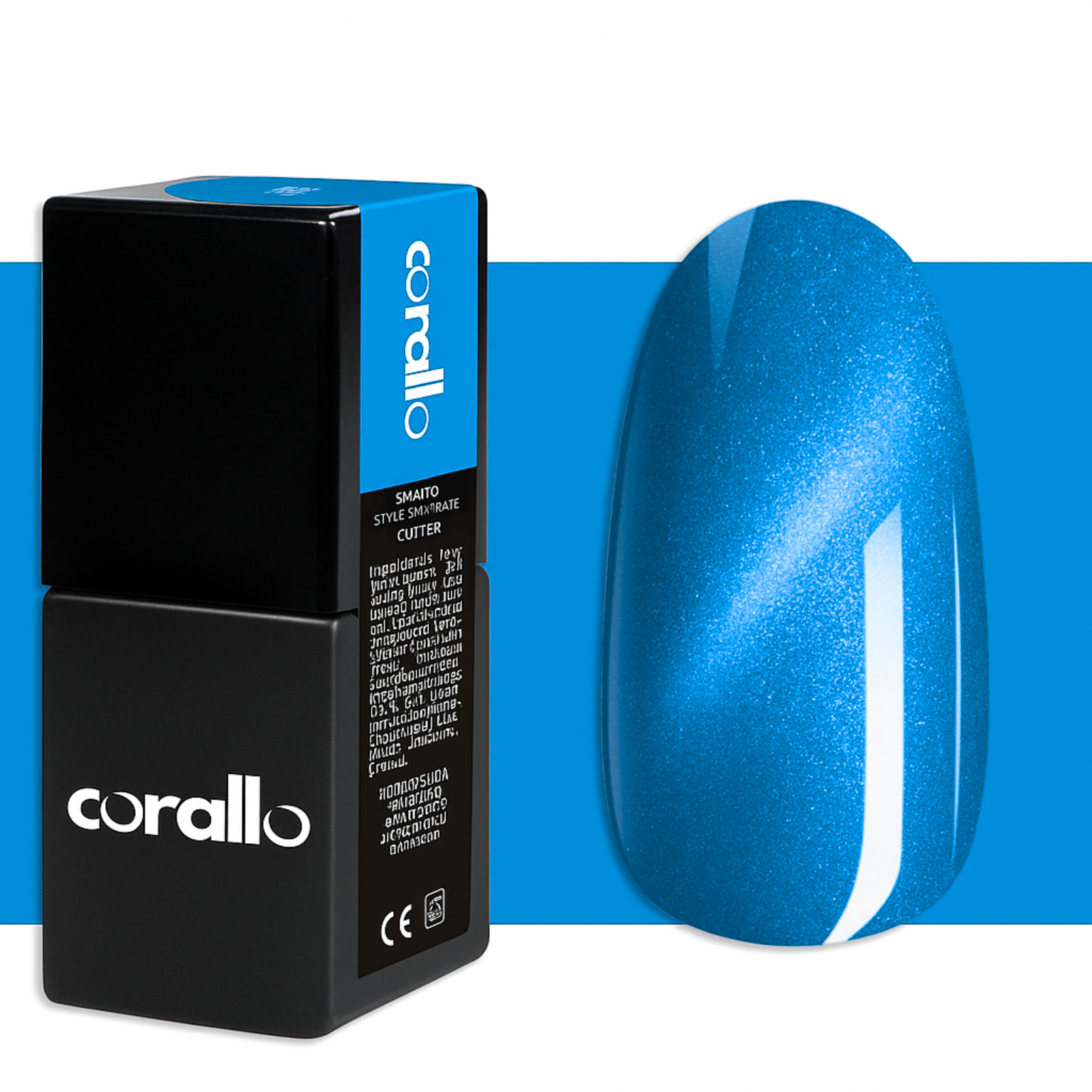 Corallo Gel Polish Azzurro Cat Eye Genova — smalto semipermanente cat eye magnetico