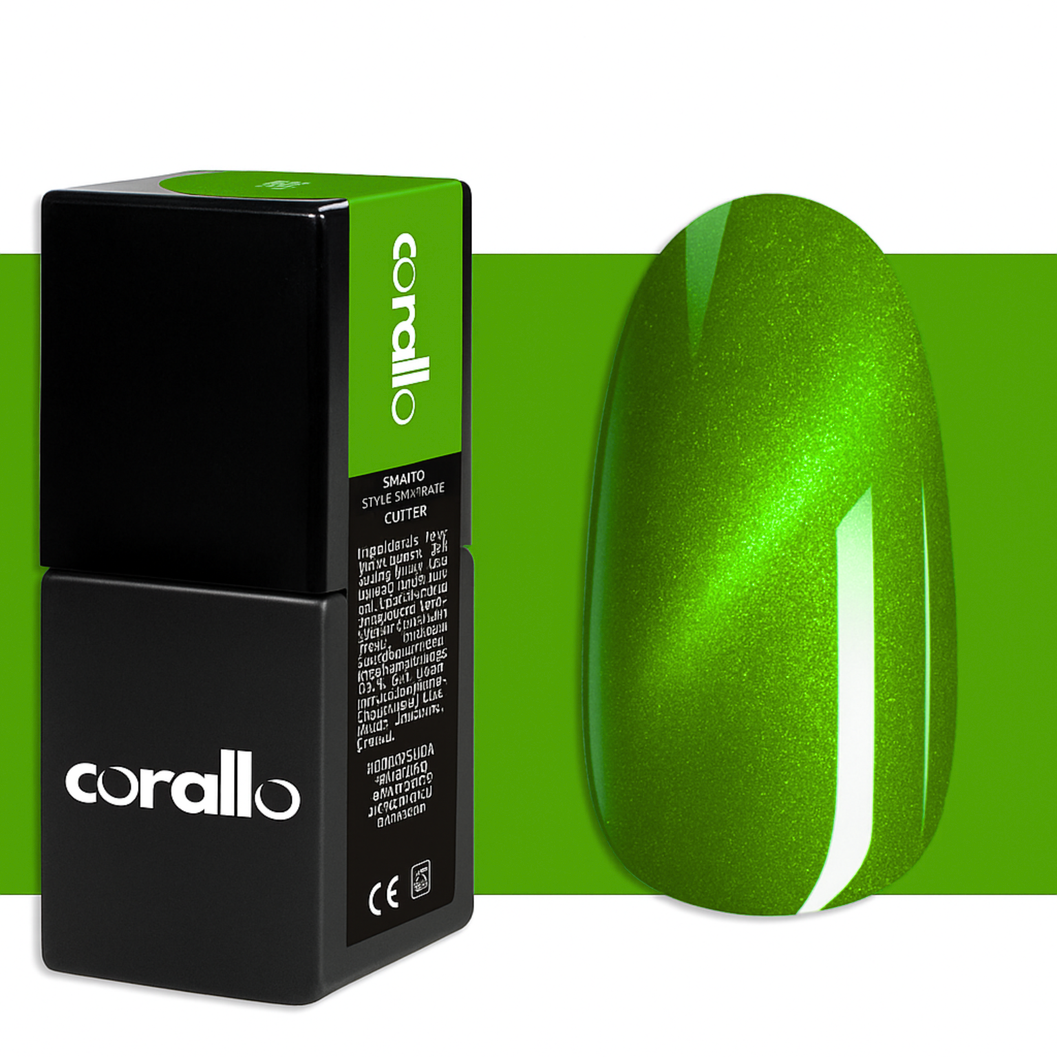 Corallo Gel Polish Verde Cat Eye Lucca — smalto semipermanente cat eye magnetico