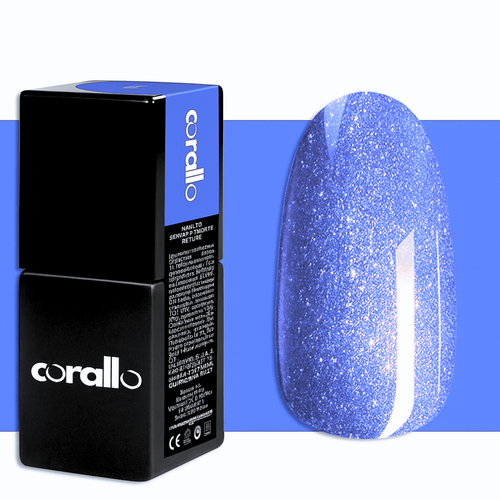 Corallo Gel Polish Blu Glitter Trieste — smalto semipermanente glitter