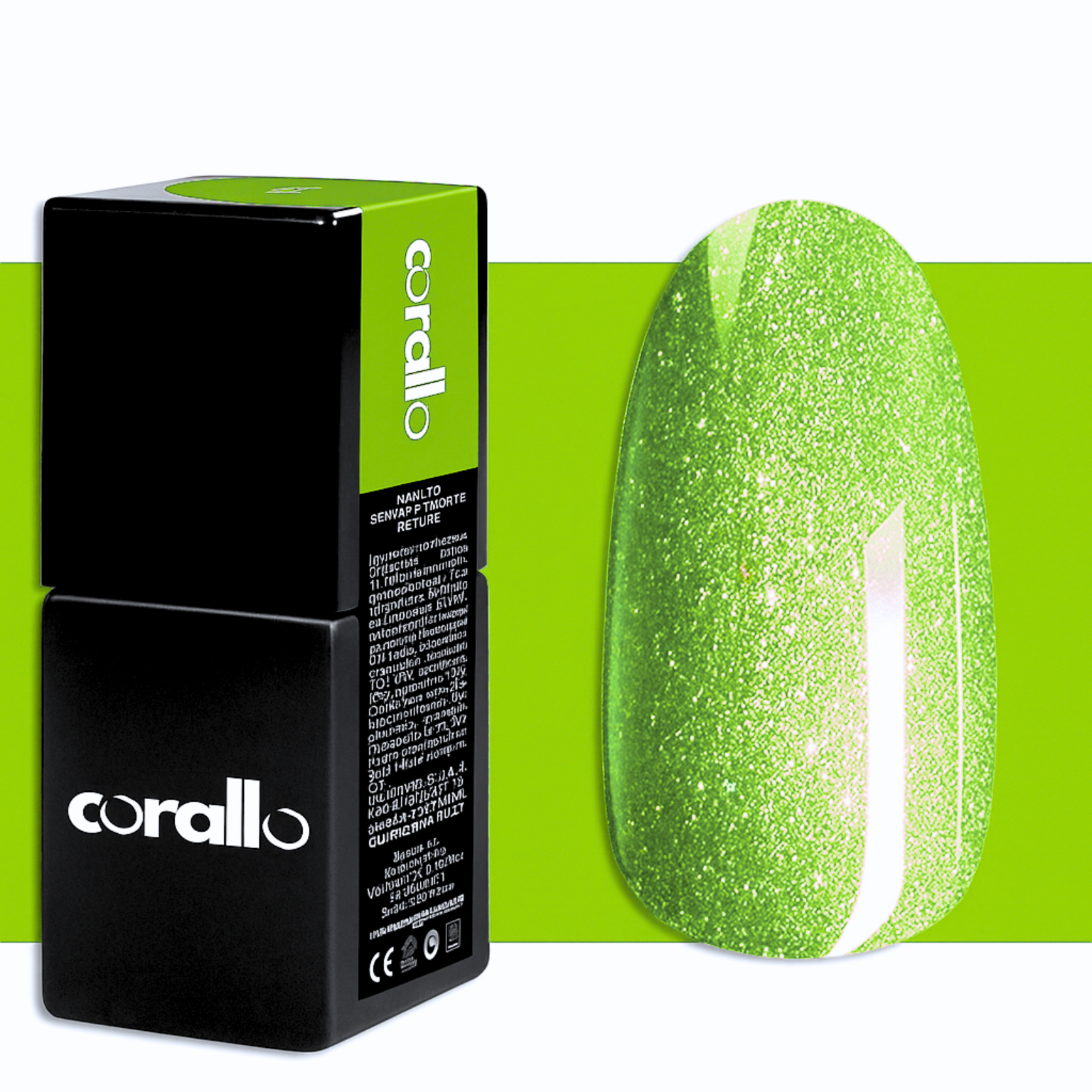 Corallo Gel Polish Lime Glitter Varese — smalto semipermanente glitter