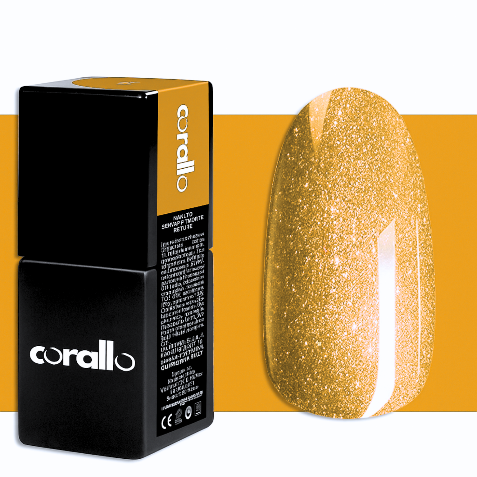 Corallo Gel Polish Ambra Glitter Matera — smalto semipermanente glitter