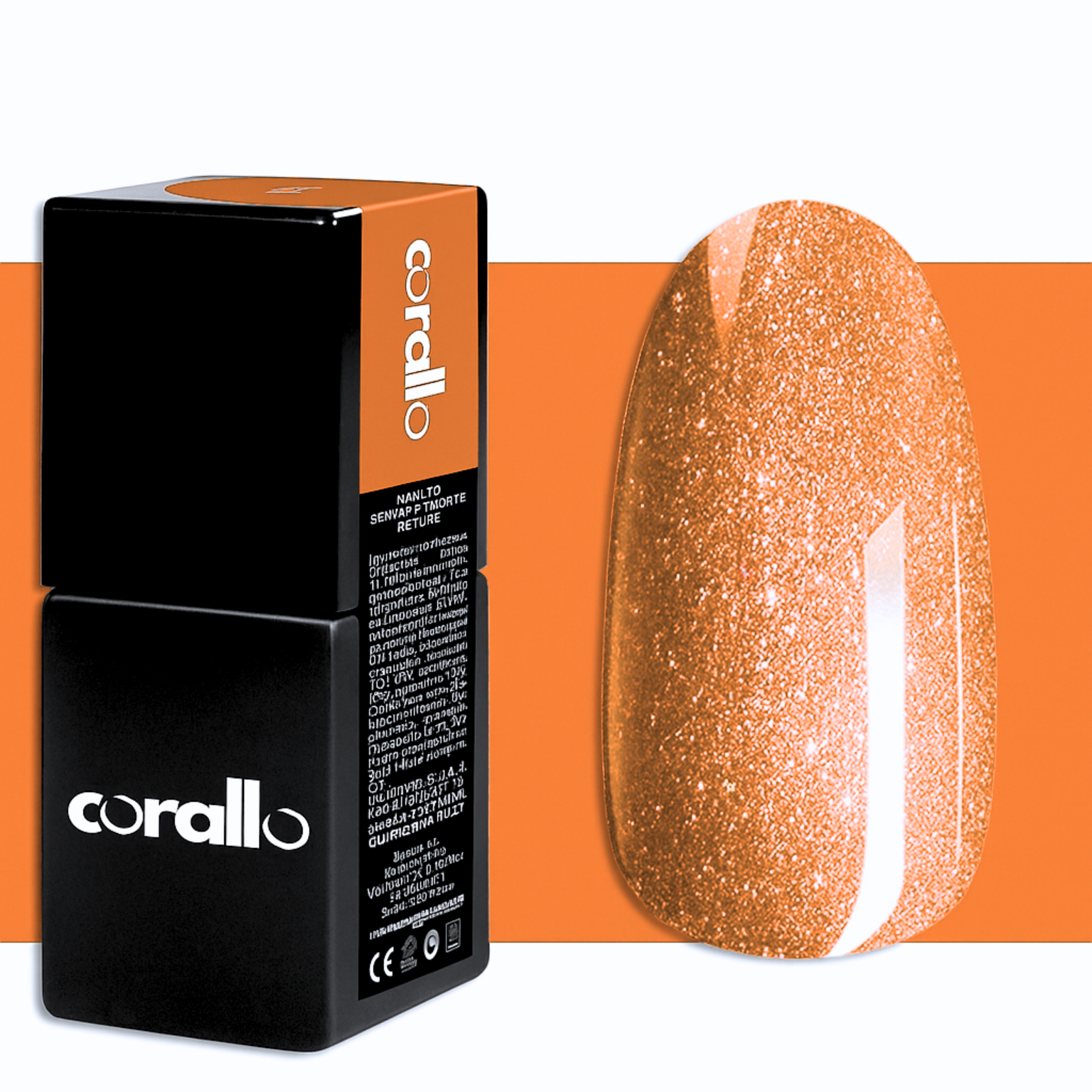 Corallo Gel Polish Arancio Glitter Salina — smalto semipermanente glitter