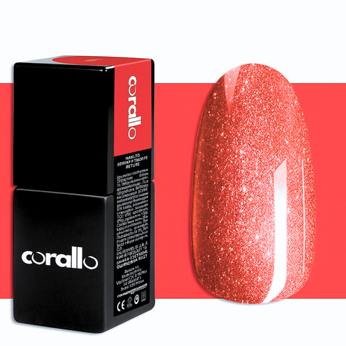 Corallo Gel Polish Fiamma Glitter Taormina — smalto semipermanente glitter