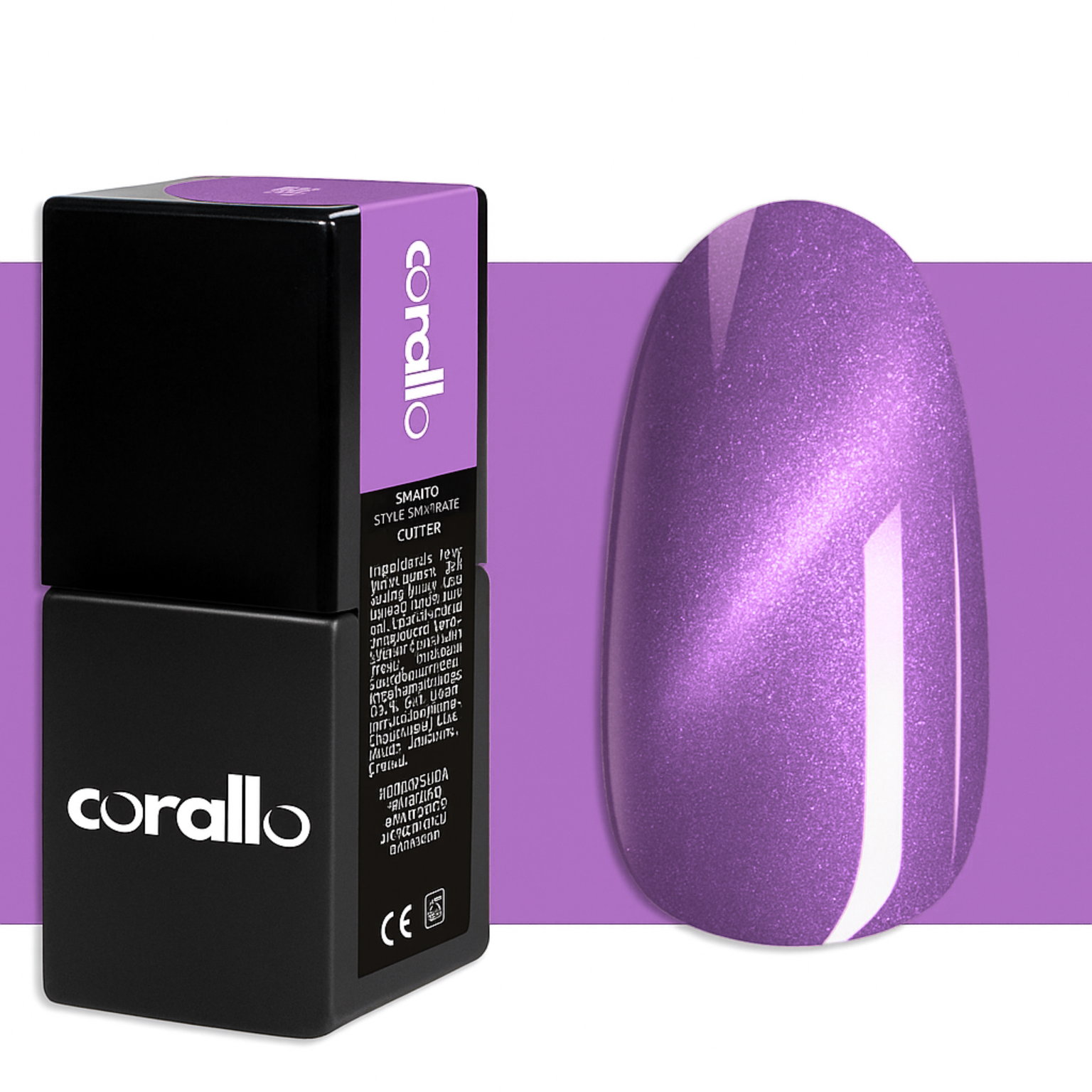 Corallo Gel Polish Viola Cat Eye Noto — smalto semipermanente cat eye magnetico