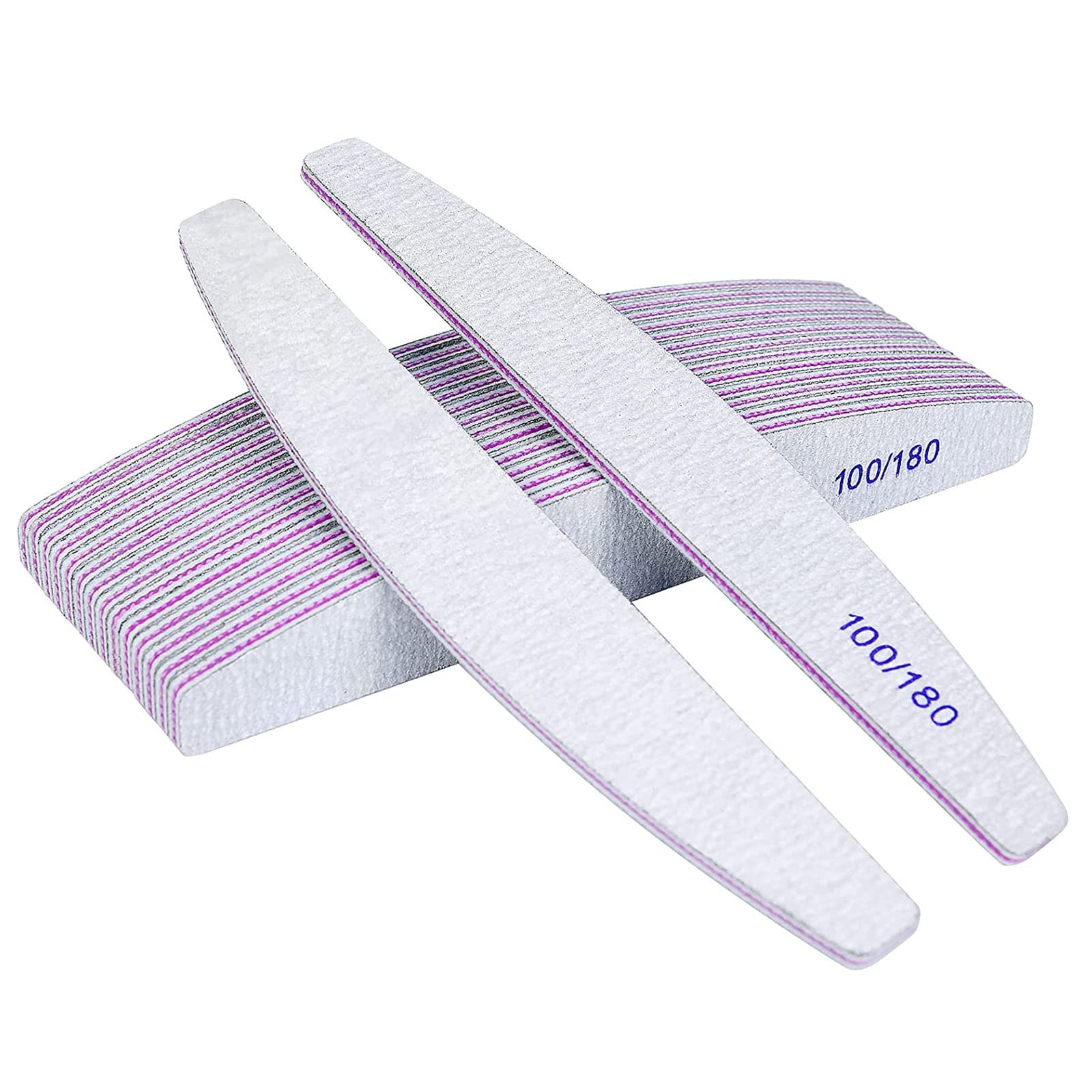 Corallo Lima Mezzaluna Set 16 Pezzi Grit 100/180 — Filing professionale unghie gel